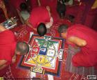 Трех монахов, работа по разработке мандалы